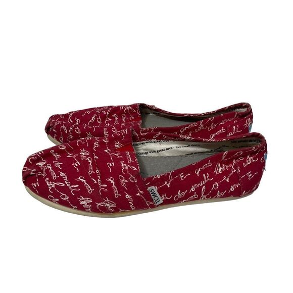 Toms Cursive Print Casual Flats - Picture 1 of 7